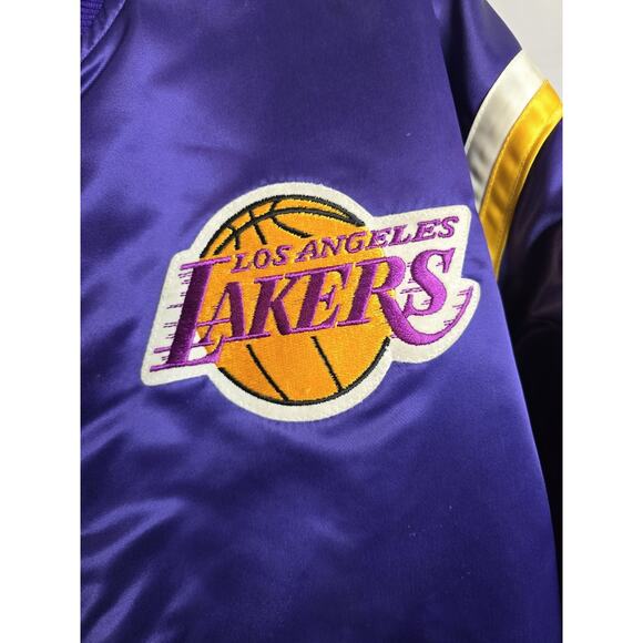 Vintage Starter NBA Los Angeles Lakers Satin Bomber Jacket Men's Sz XL - Picture 12 of 12